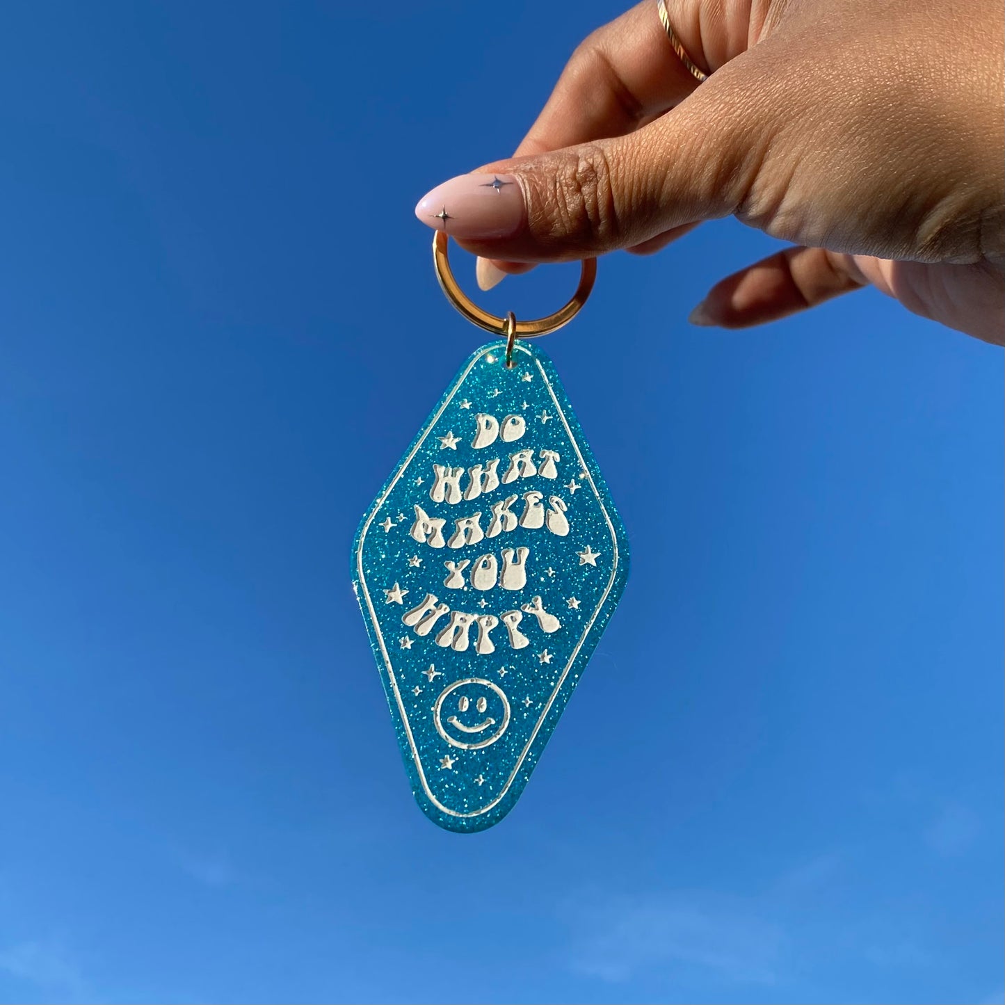 Positive Affirmation Glitter Motel Keychain