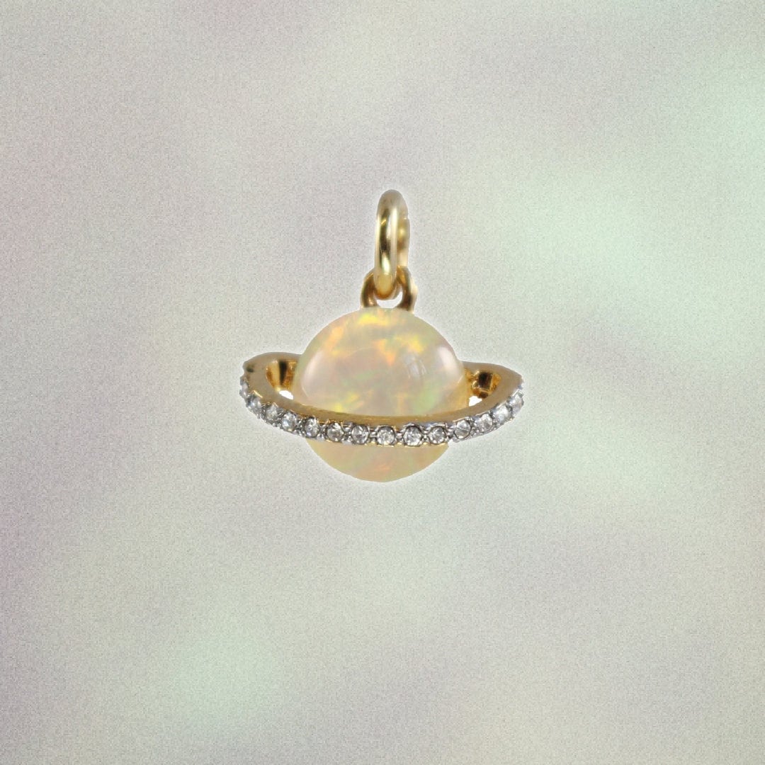 JW00403-GLD-OS-R - Planet Charm, Opalescent & Gold
