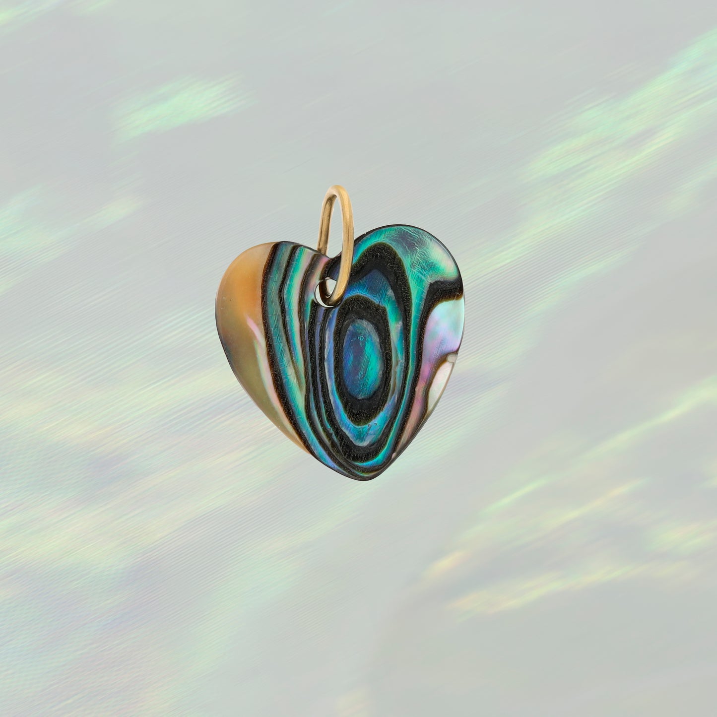 Shell Heart Charm, Large - Abalone