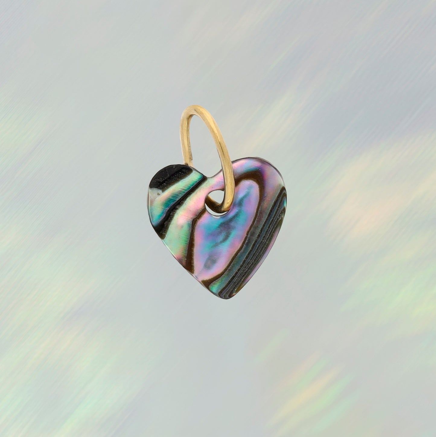 Shell Heart Charm, Small - Abalone
