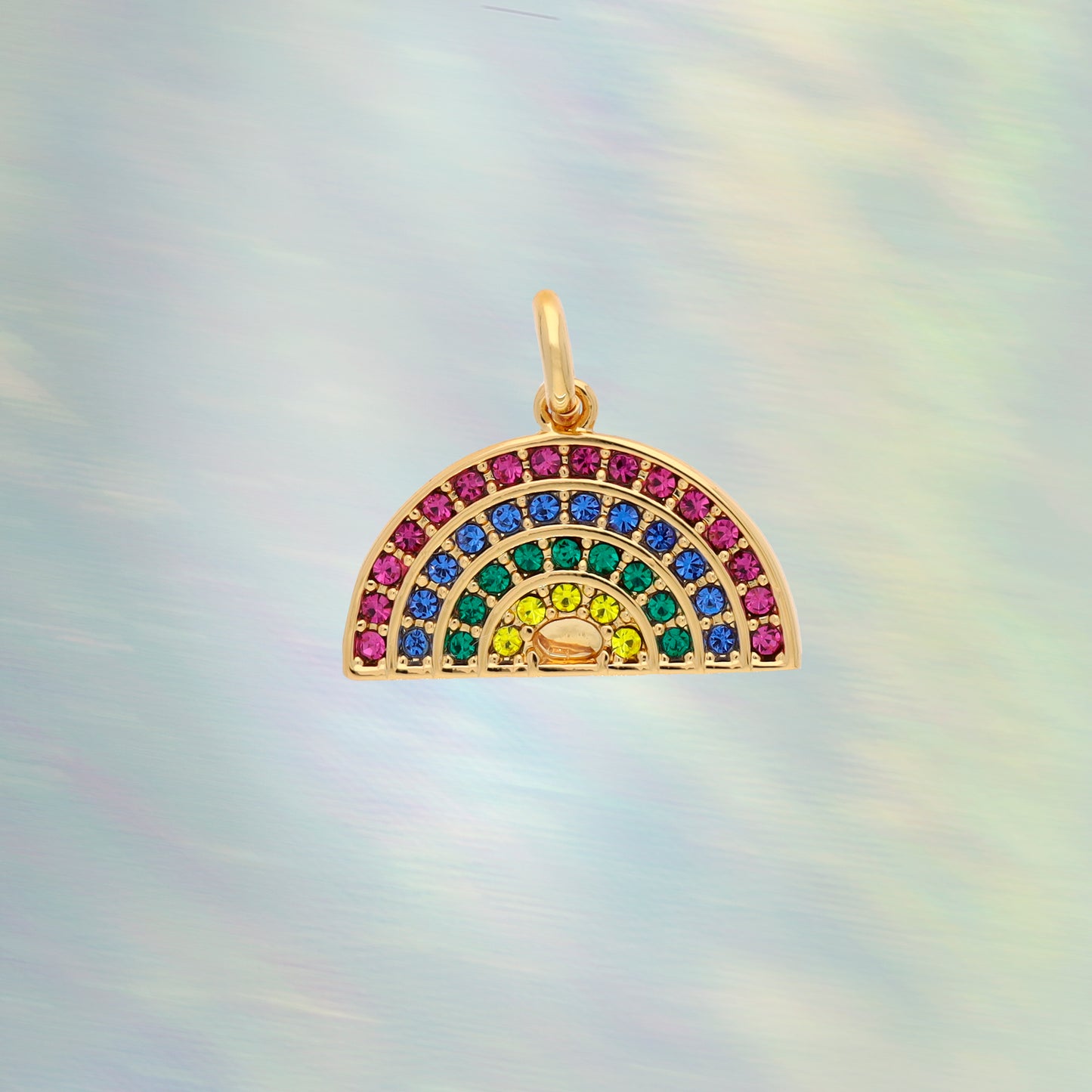 Rainbow Charm - Gold & Bright Pave