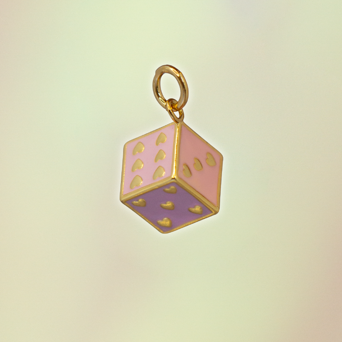 Dice Charm, Pastel Pink & Lilac