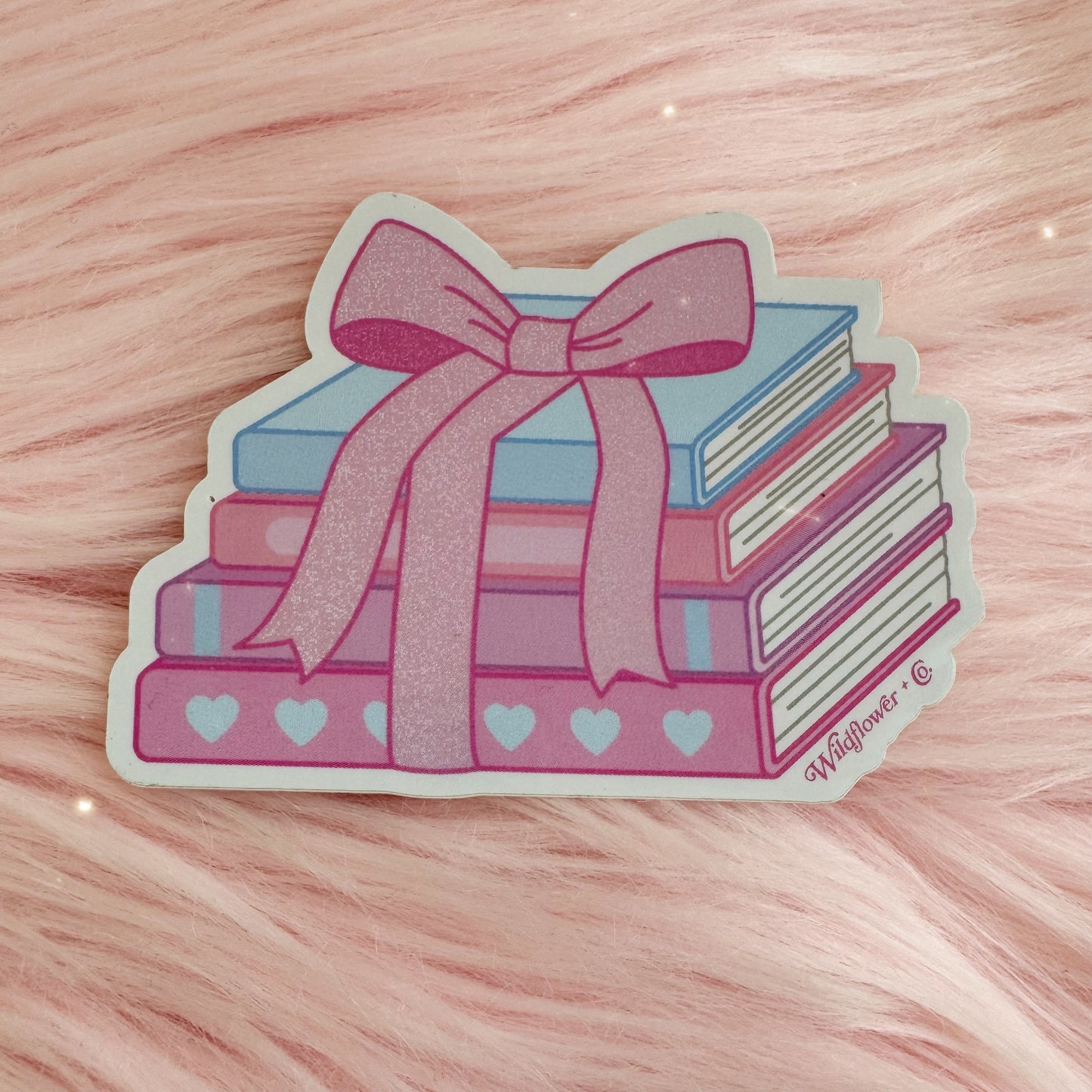 Tied with a Bow Book Stack Sticker