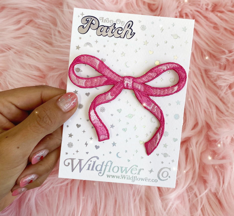 Pink Wispy Bow Patch