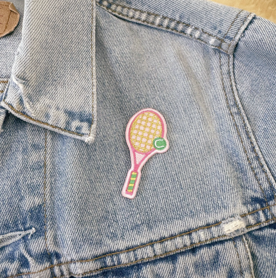 Tennis Racket Patch, Pink