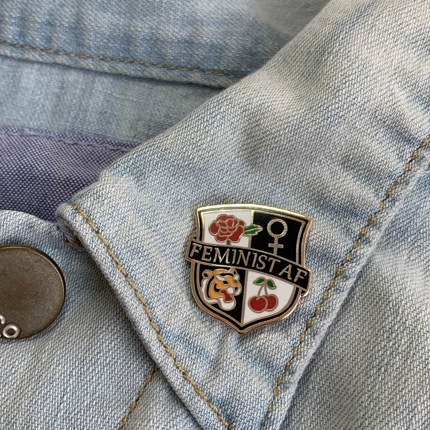 Feminist AF Crest Enamel Pin