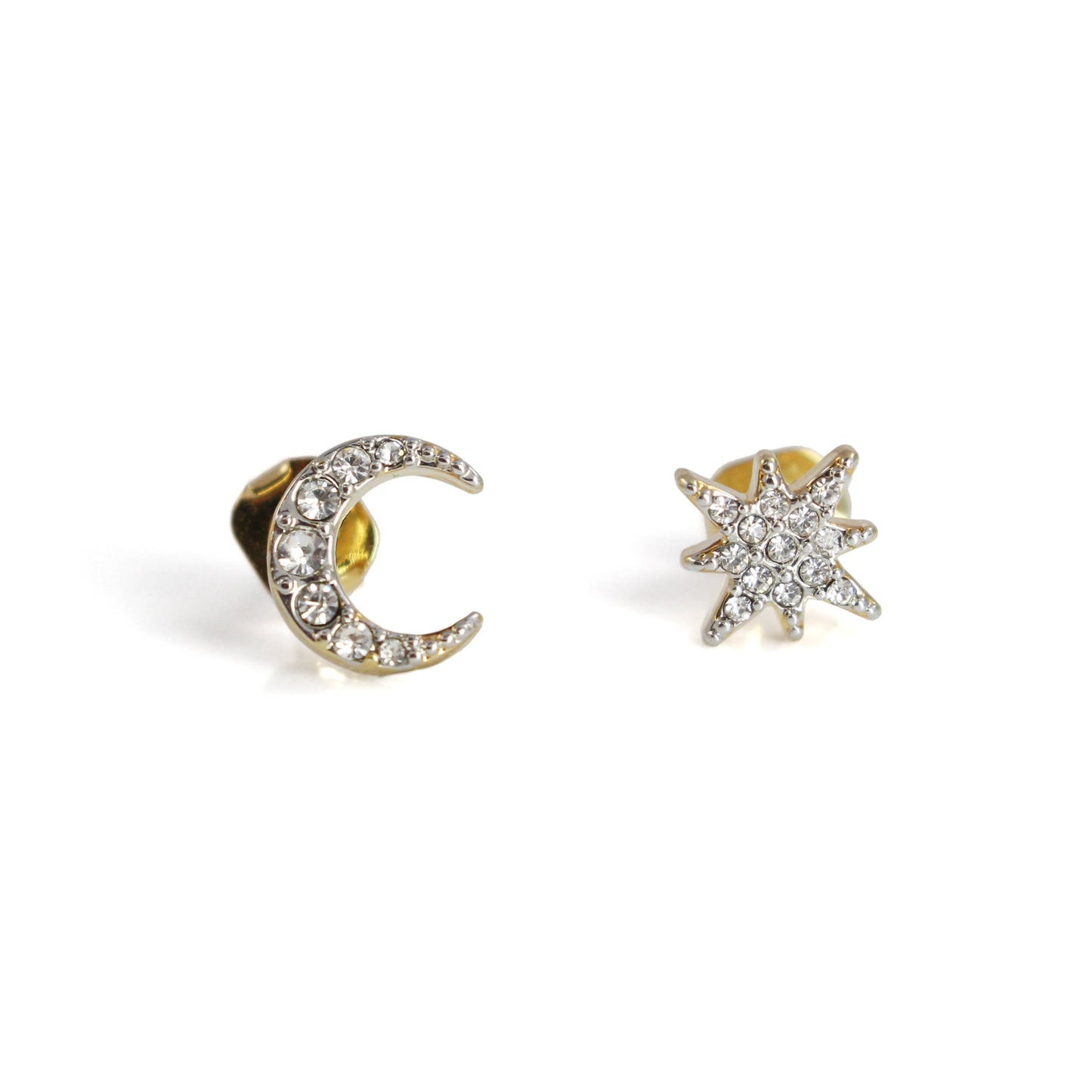 Celestial Moon & Star Stud Earrings