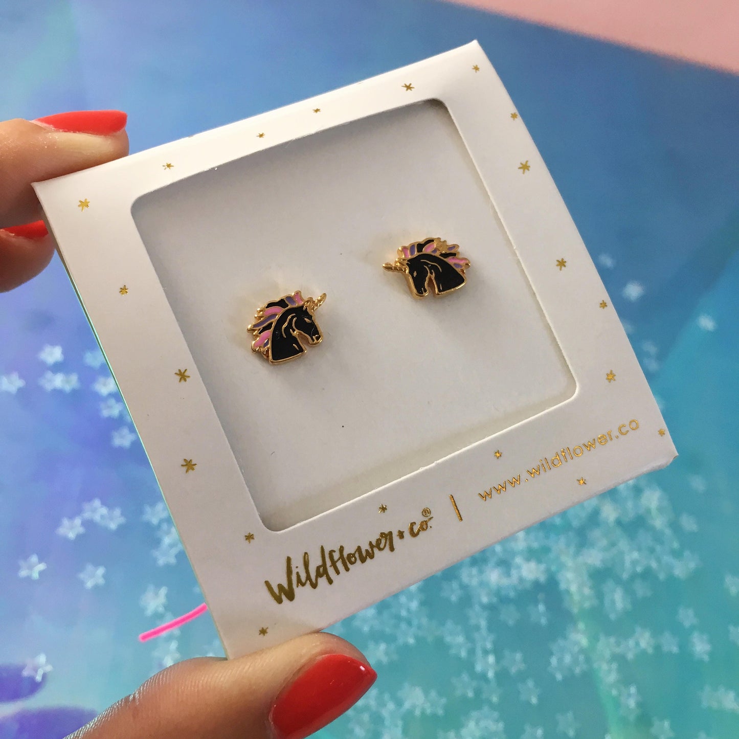 Black Unicorn Earrings