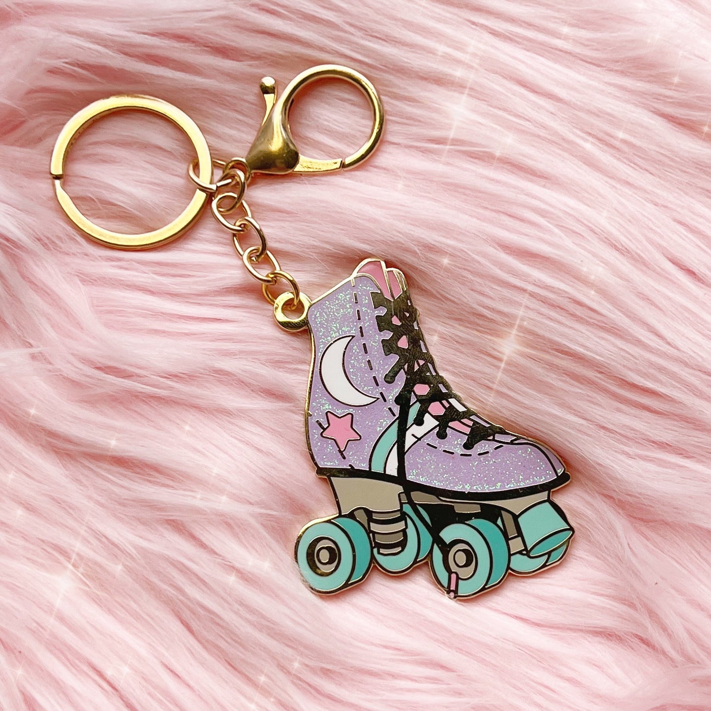 Roller Skate Enamel Keychain