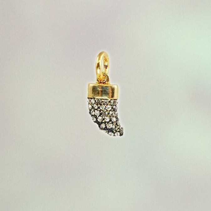 Dainty Gold Pave Horn Charm