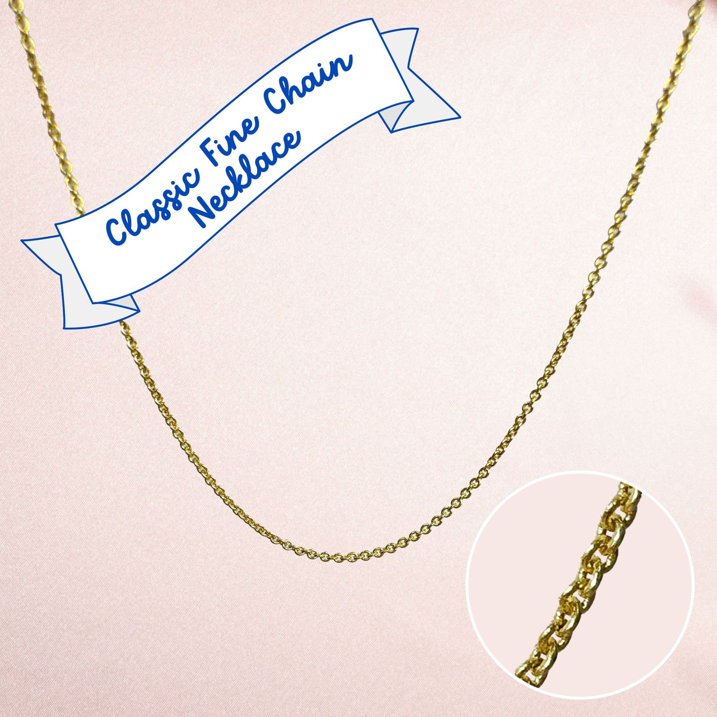Classic Fine Chain - Gold - 15"- 18"