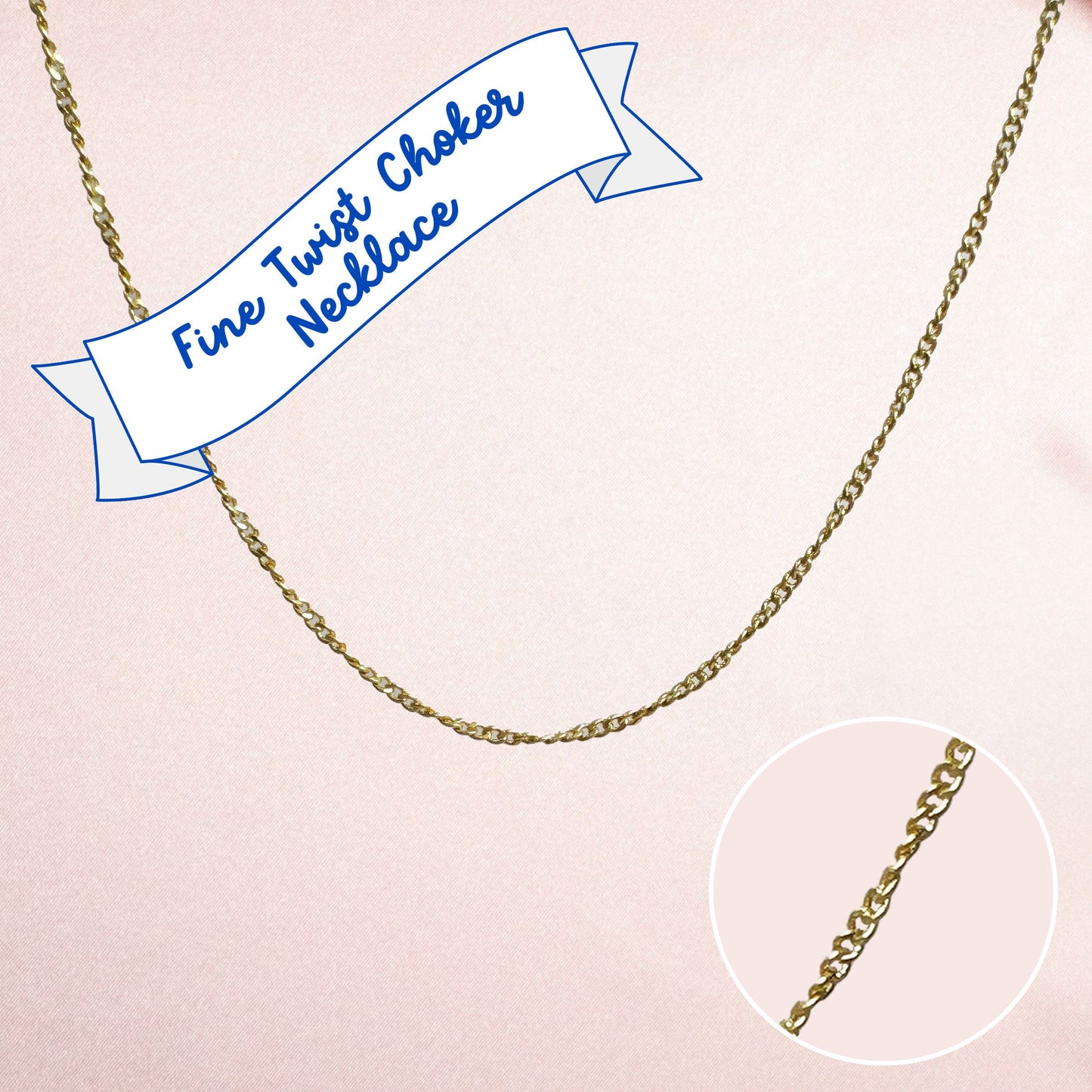 Fine Twist Choker, Gold