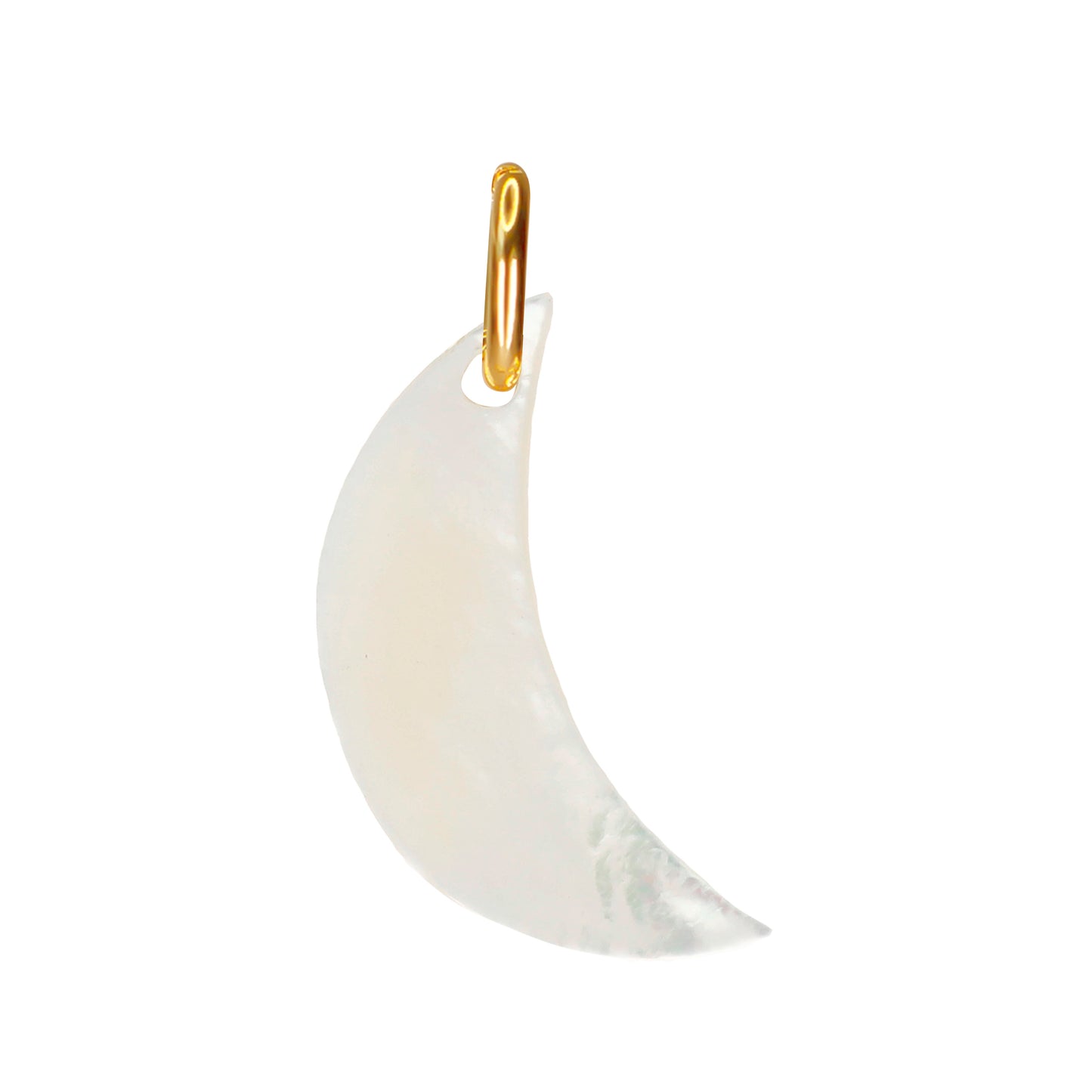 Shell Crescent Moon Charm, White