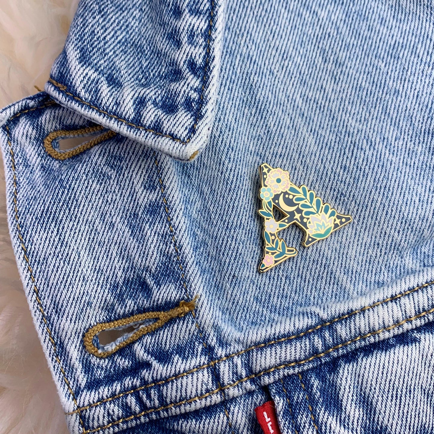Botanical Letter Enamel Pin