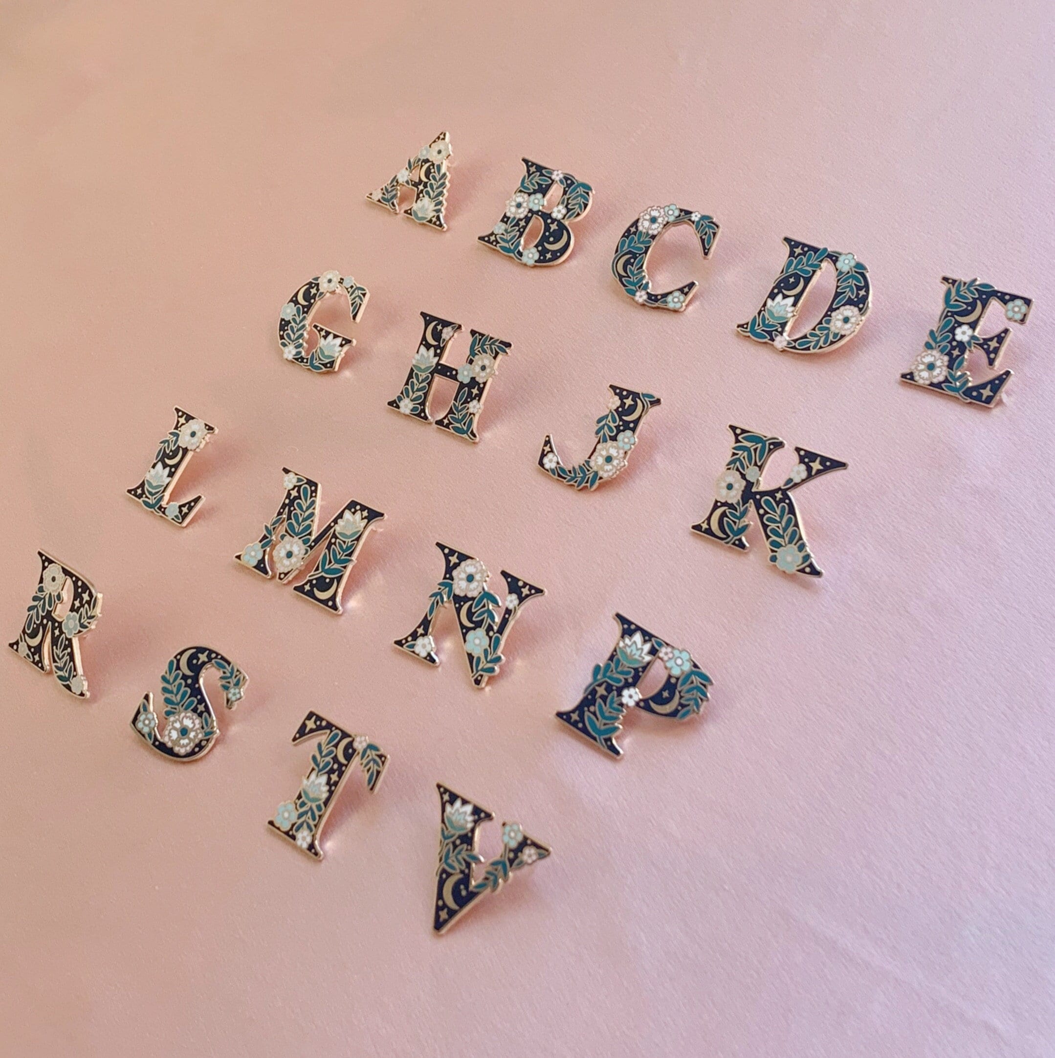 Botanical Letter Enamel Pin – WildflowerCoShop