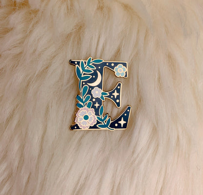 Botanical Letter Enamel Pin