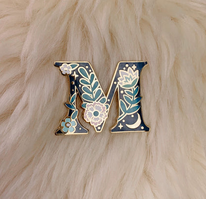Botanical Letter Enamel Pin