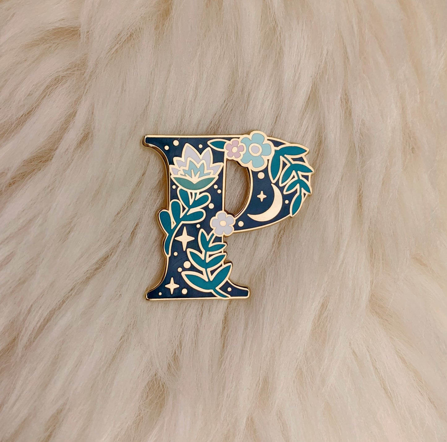 Botanical Letter Enamel Pin