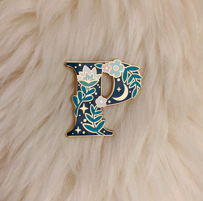 Botanical Letter Enamel Pin
