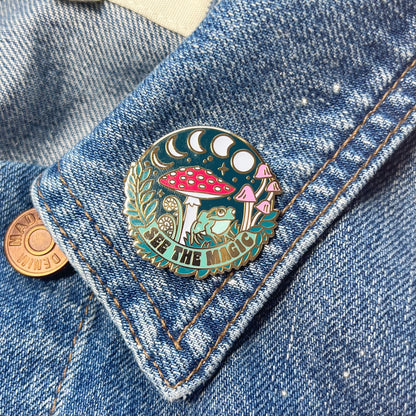 AC00282-MLT-OS - See the Magic Enamel Pin - GITD - Wildflower + Co on jacket collar
