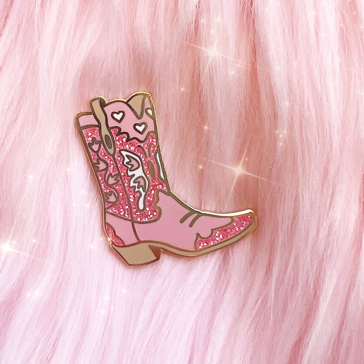 Pink Cowgirl Boot & Hat Enamel Pins