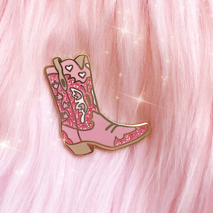 Pink Cowgirl Boot & Hat Enamel Pins