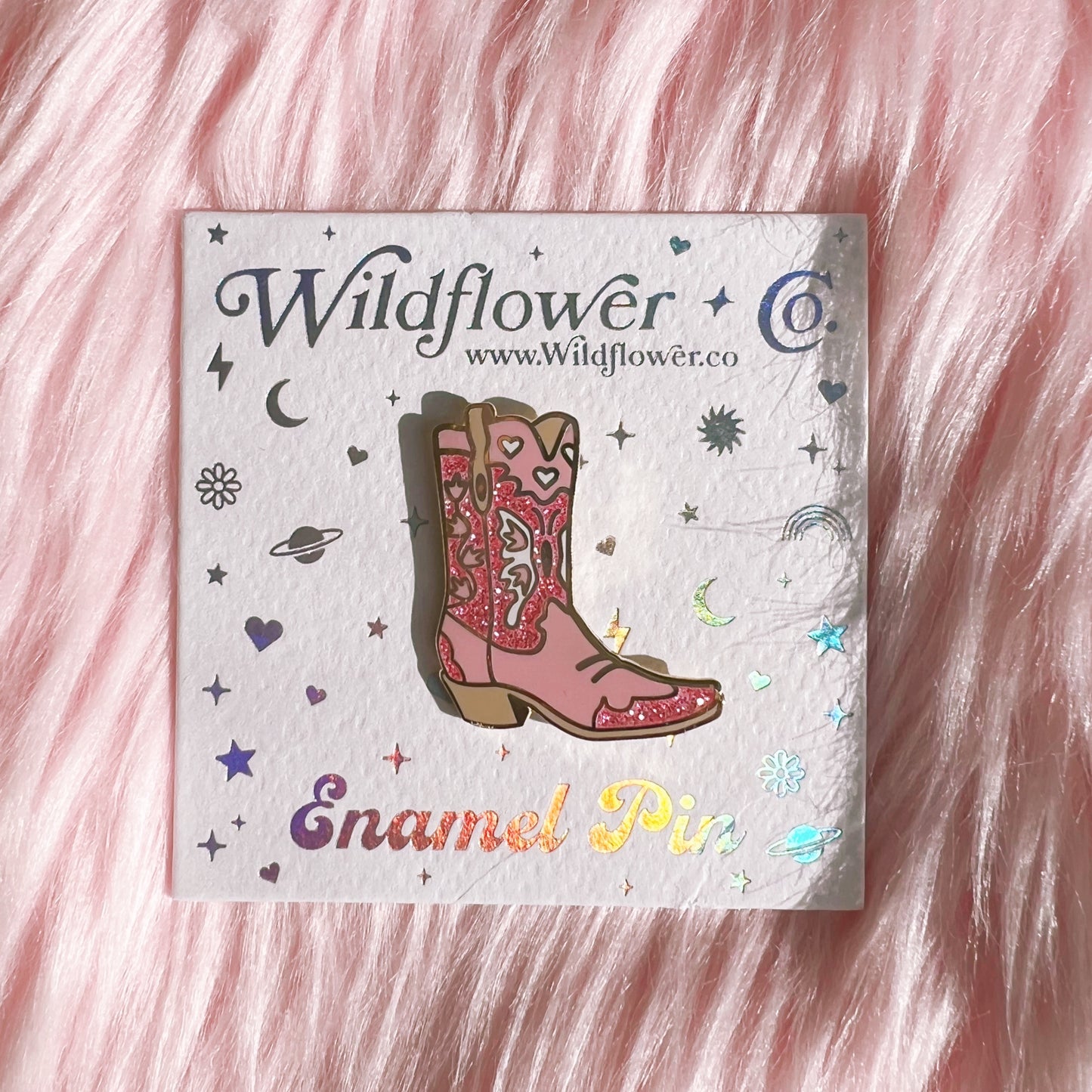 Pink Cowgirl Boot & Hat Enamel Pins