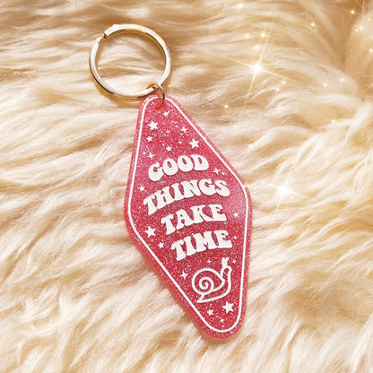 Positive Affirmation Glitter Motel Keychain