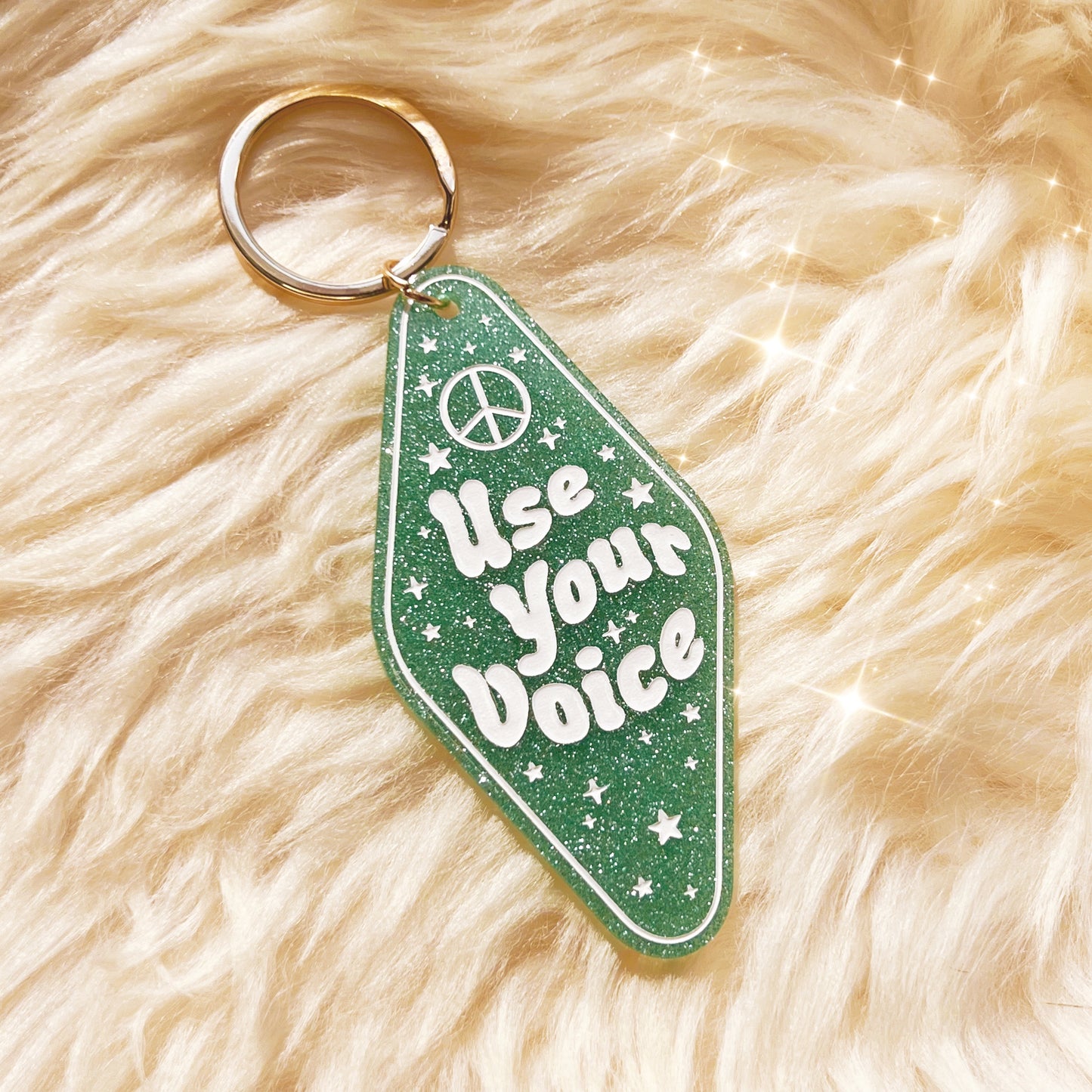 Positive Affirmation Glitter Motel Keychain