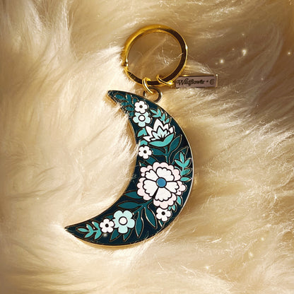 AC00335-MLT-OS - Botanical Moon Enamel Keychain - Wildflower + Co