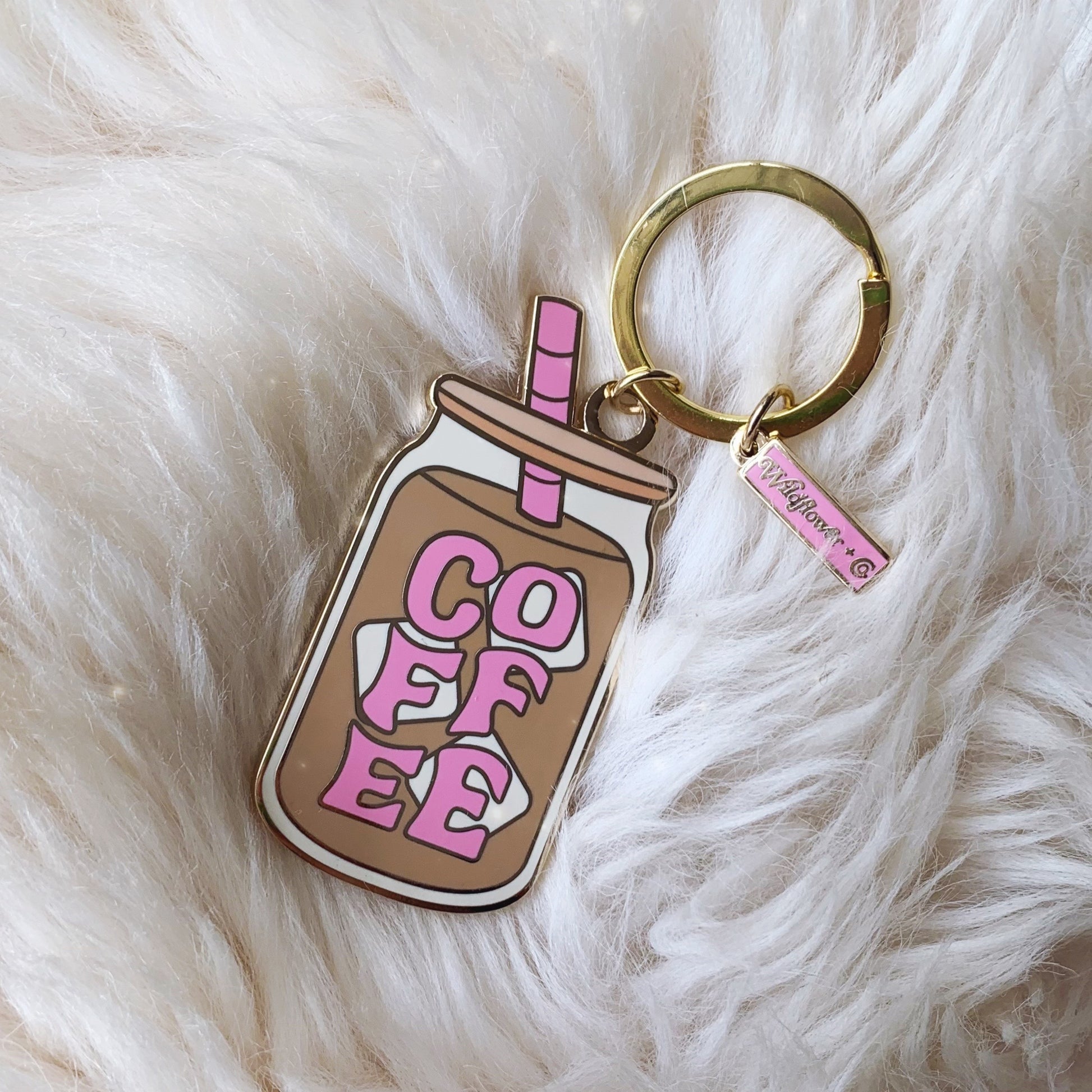 AC00363-MLT-OS - Coffee Enamel Keychain - Wildflower + Co (3)