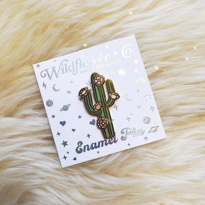 AC00371-MLT-OS - Saguaro Cactus Pin - Arizona Desert Southern Nature Saguaro Blossoms - Wildflower + Co (1)