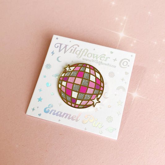 Pink Discoball Pin