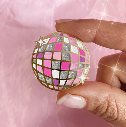 Pink Discoball Pin
