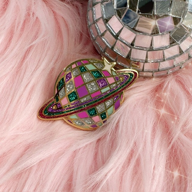 Disco Ball Planet Pin