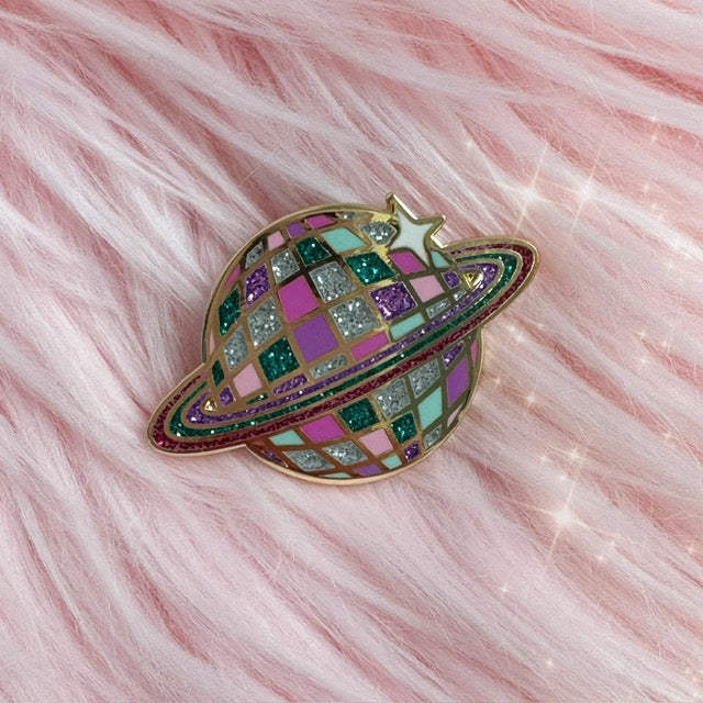 Disco Ball Planet Pin