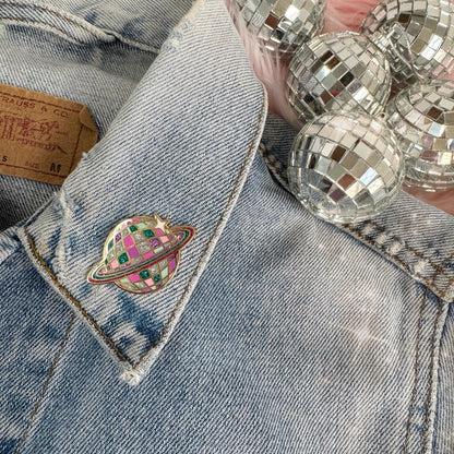 Disco Ball Planet Pin