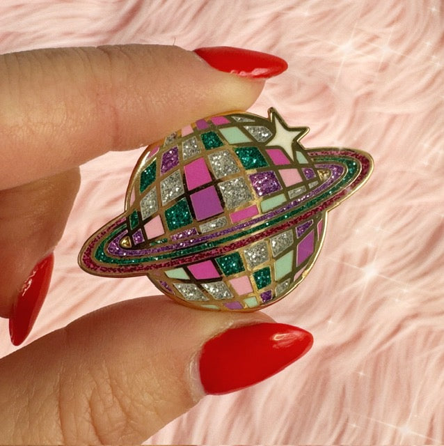 Disco Ball Planet Pin
