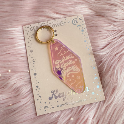 Protect Your Energy Iridescent Motel Keychain