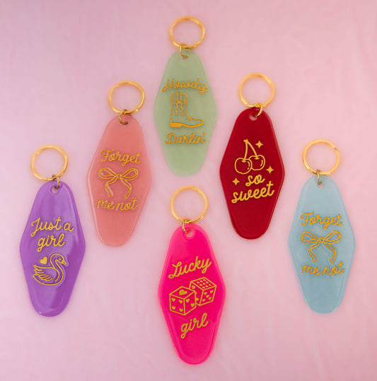 Cute Girly Motel Keychains