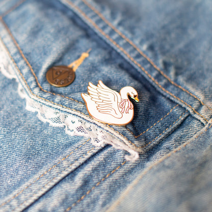 Swan Enamel Pin