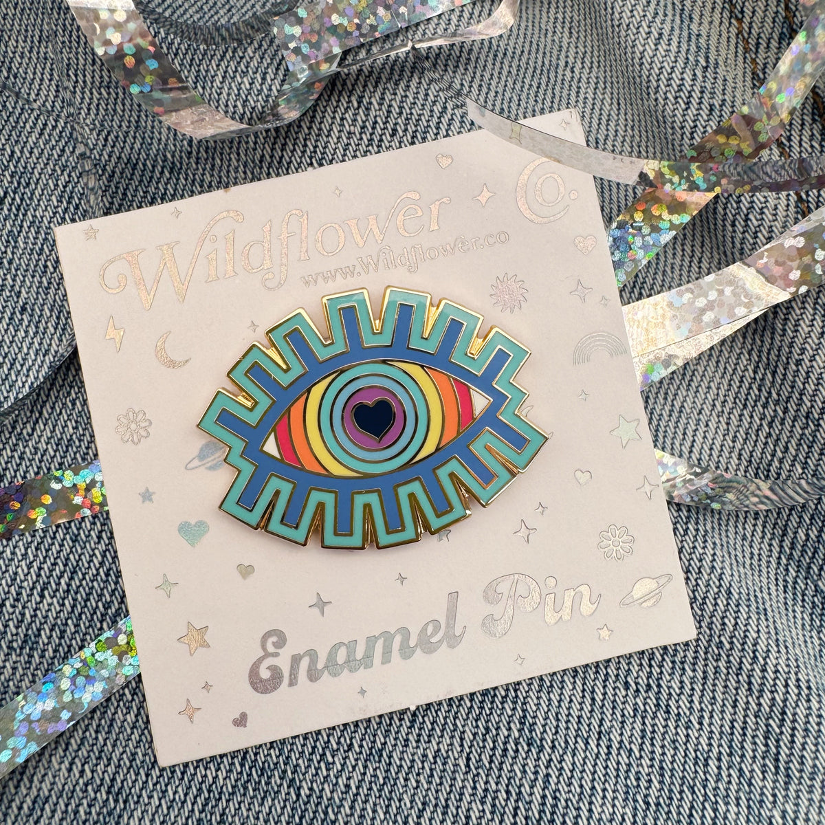 Rainbow Evil Eye Pin