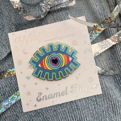 Rainbow Evil Eye Pin