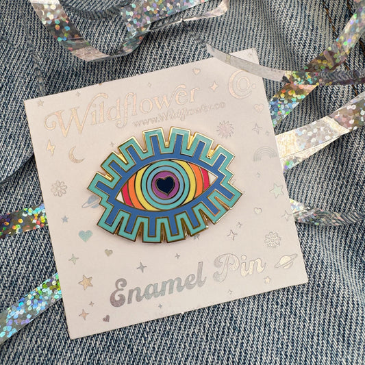 Rainbow Evil Eye Pin