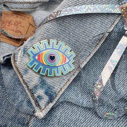 Rainbow Evil Eye Pin