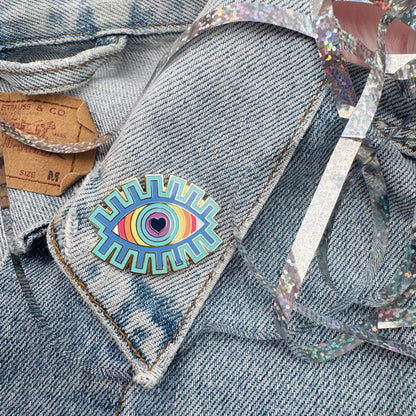 Rainbow Evil Eye Pin