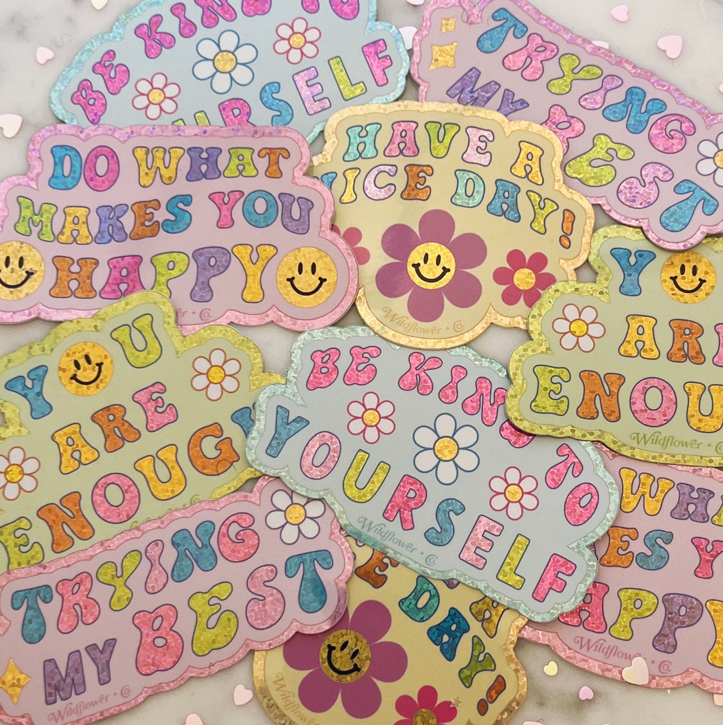 Glitter Positive Affirmation Stickers