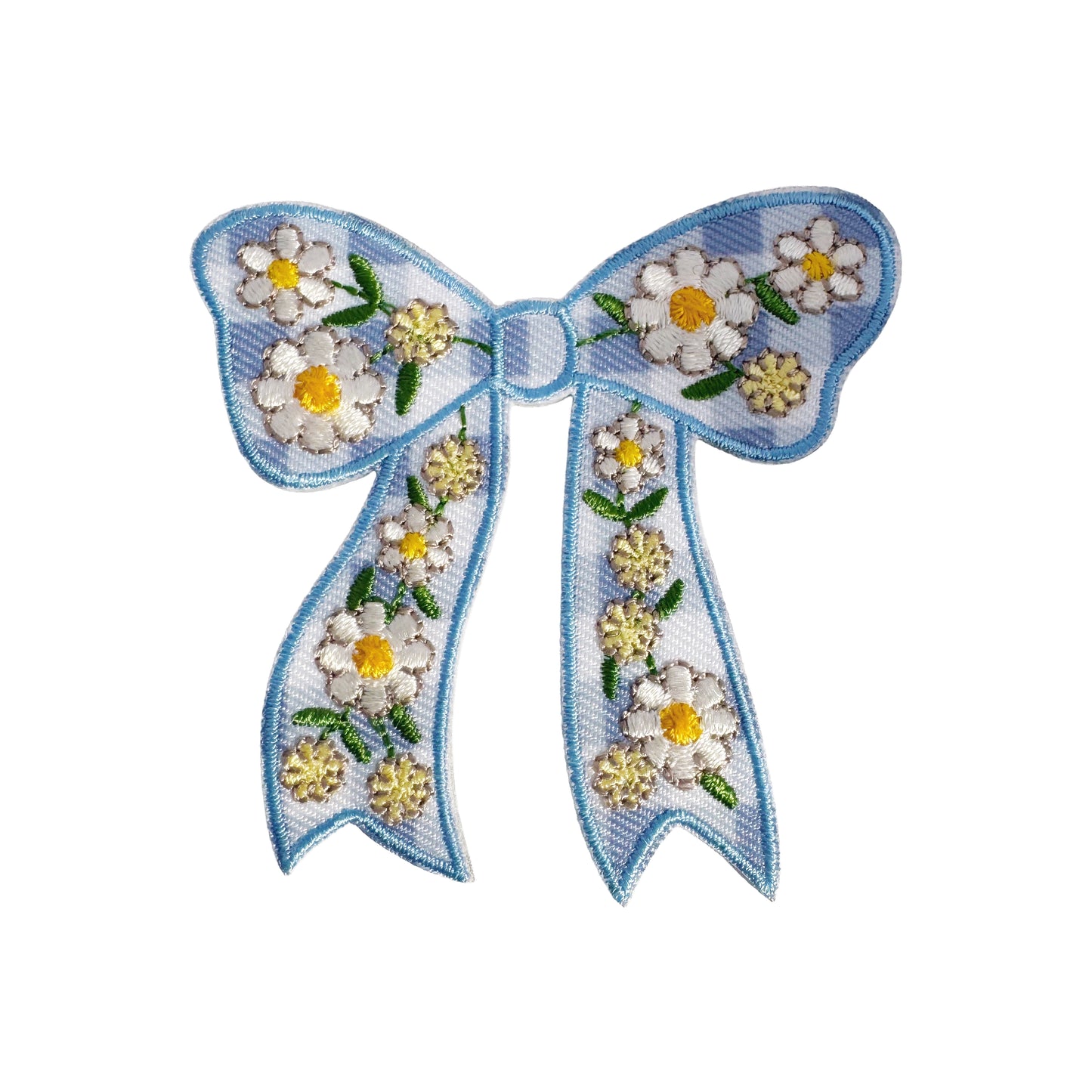 Daisy Bow Patch - Blue Gingham OS-Dup-0