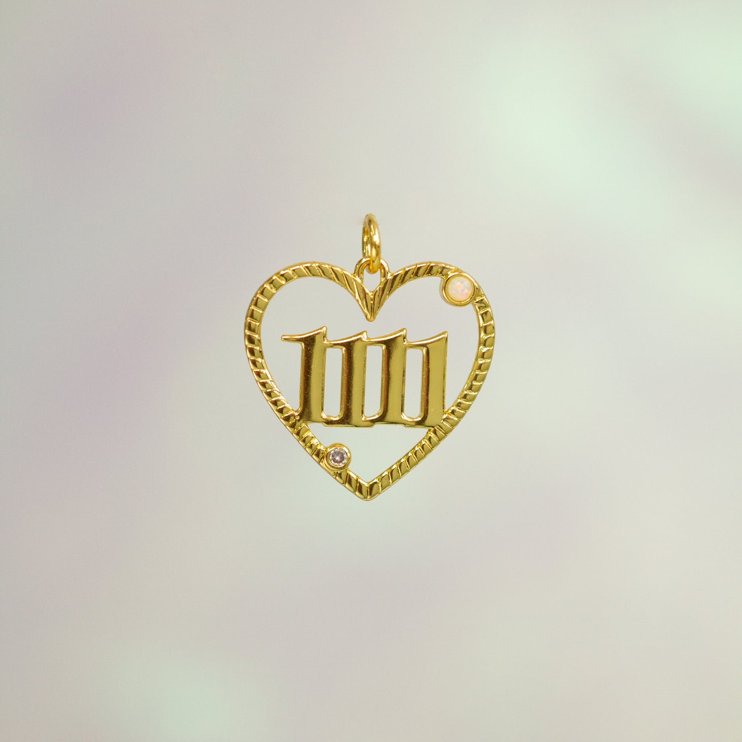 Angel Number # Charms Gold Opal - Wildflower + Co. Jewelry 1111 111 222 333 444 777  (1)