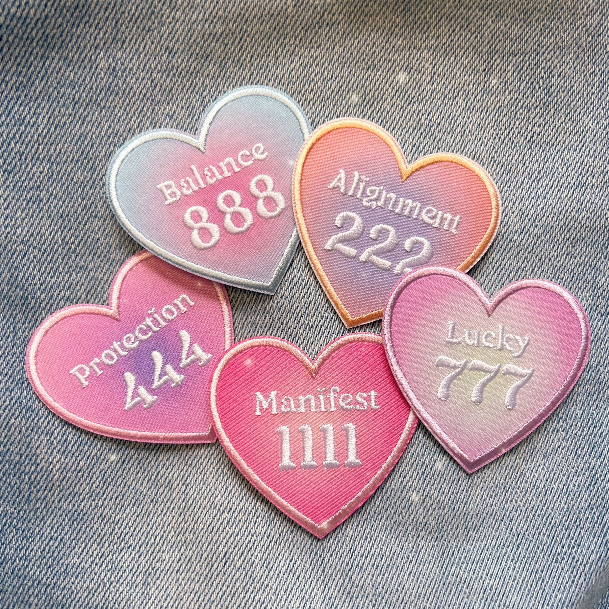 Angel Number Heart Patches - Wildflower + Co (2) group